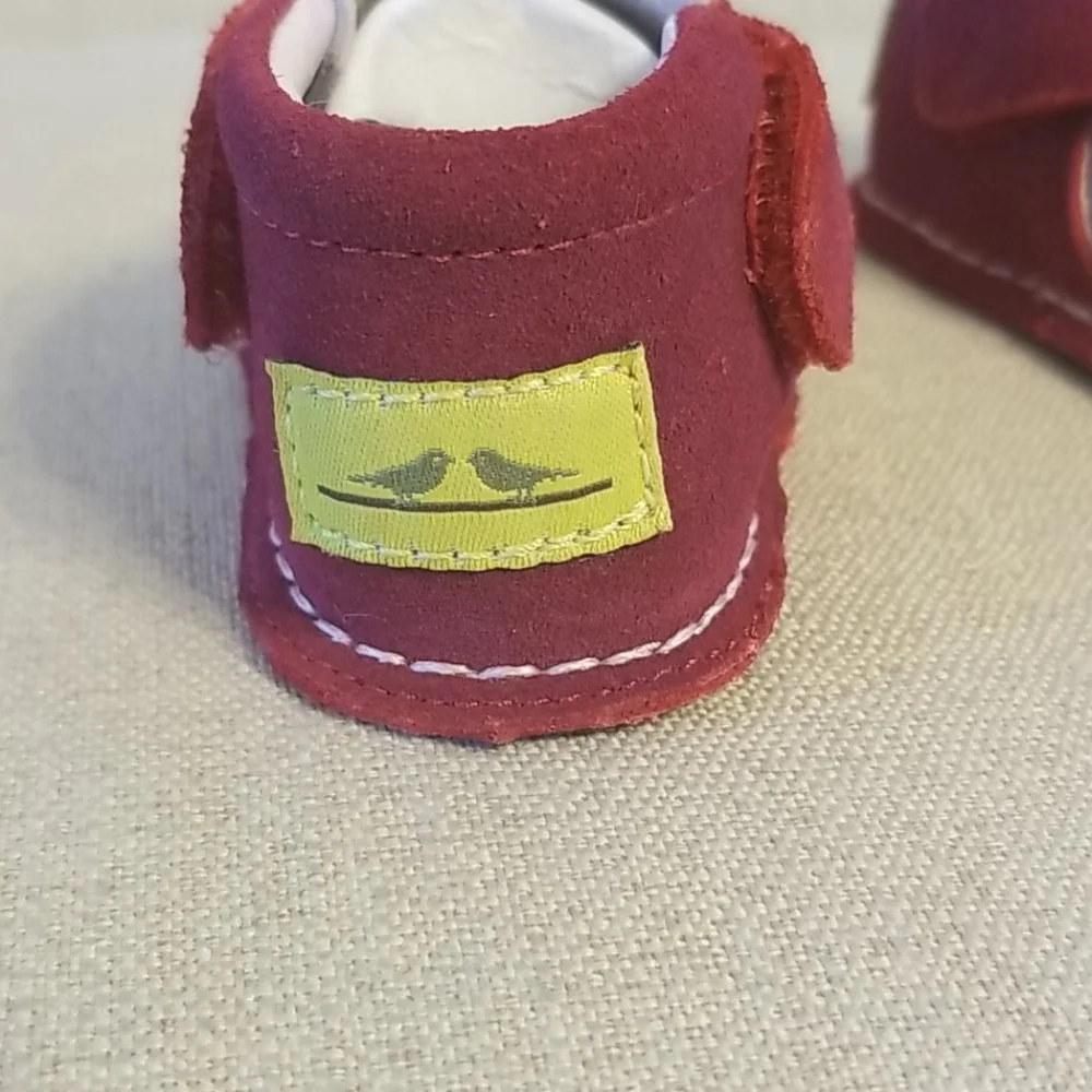 Pipit Striped Toddler Shoes in Sky/Red